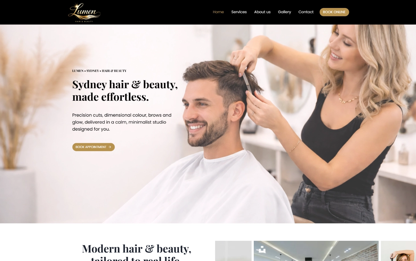 Lumen Salon Website — cover