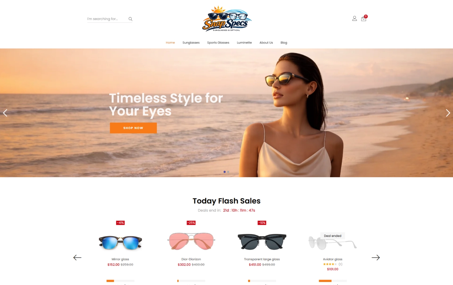 Snapspecs E-commerce Website — cover